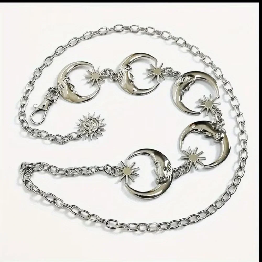 MISSLOOK Silver Moon & Sun Chain Belt - Picture 5 of 7